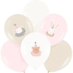 PartyPal Bébi rózsaszín Lufi, bébi állatok, 6 db/cs