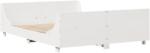 vidaXL fehér tömör fenyőfa ágykeret fejtámlával 135 x 190 cm (3302289) (3302289)