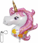 Mezőfi Team Kft Unikornis fej, virágos, 85cm, fólia lufi, csomagolt