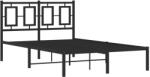 vidaXL fekete fém ágykeret fejtámlával 120 x 200 cm (374239) (374239)