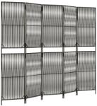 vidaXL szürke 5-paneles polyrattan térelválasztó (365398) (365398)
