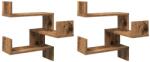vidaXL 2 db antik fa színű szerelt fa fali sarokpolc 40 x 40 x 49, 5 cm (856607) (856607)