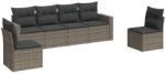 vidaXL 6 részes szürke polyrattan kerti ülőgarnitúra párnákkal (3251147) (3251147)