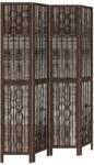 vidaXL 4 paneles sötétbarna tömör császárfa térelválasztó (358659) (358659)