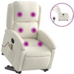 vidaXL elektromos felállást segítő krémszínű bársony masszázsfotel (3204342) (3204342)