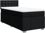 vidaXL fekete szövet rugós ágy matraccal 80 x 200 cm (3286911) (3286911)