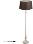 QAZQA Állólámpa vászonbúrával barna 45 cm - Classico (93657)