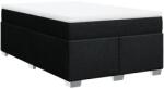 vidaXL fekete szövet rugós ágy matraccal 120 x 200 cm (3285125) (3285125)