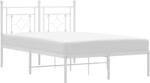vidaXL fehér fém ágykeret fejtámlával 120x190 cm (374385) (374385)
