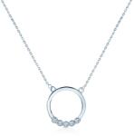 SAVICKI Кръгло колие от бяло злато 585, бели диаманти, 0.04К, 42 см