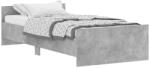 vidaXL betonszürke szerelt fa ágykeret 100 x 200 cm (835935) (835935)