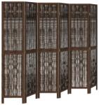 vidaXL 6 paneles sötétbarna tömör császárfa térelválasztó (358666) (358666)