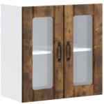 vidaXL konyhai fali szekrény üvegajtóval Lucca füstölt tölgy (853912) (853912)