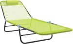 vidaXL Összecsukható napozóágy fejtámlával zöld Textilene (42003155) (42003155)
