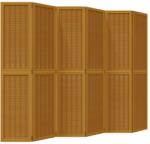 vidaXL 6 paneles barna tömör császárfa térelválasztó (358826) (358826)
