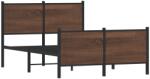 vidaXL barna tölgy színű fém ágykeret fej- és lábtámlával 120 x 190 cm (4007780) (4007780)