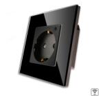 Luxion Priza Simpla Wi-Fi cu Monitorizare Consum, cu Rama din Sticla LUXION SmartElectro IntelligentHouse (LX-1MP034MG-B)