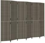 vidaXL szürke 6-paneles polyrattan térelválasztó (365370) (365370)