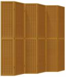 vidaXL 6 paneles barna tömör császárfa térelválasztó (358828) (358828)