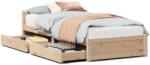vidaXL tömör fenyőfa ágy matrac nélkül 75 x 190 cm (3301672) (3301672)