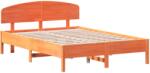 vidaXL viaszbarna tömör fenyőfa ágykeret fejtámlával 150x200 cm (3207208) (3207208)
