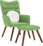 vidaXL világoszöld bársony pihenőfotel lábtartóval (4016824) (4016824)