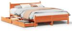 vidaXL viaszbarna tömör fenyőfa ágy matrac nélkül 120 x 190 cm (3309790) (3309790)