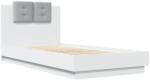 vidaXL fehér szerelt fa ágykeret fejtámlával 90 x 190 cm (3209968) (3209968)
