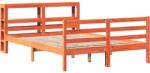 vidaXL viaszbarna tömör fenyőfa ágy matrac nélkül 120 x 190 cm (3305838) (3305838)