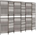 vidaXL barna 6-paneles polyrattan térelválasztó (365401) (365401)