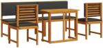 vidaXL 5 részes kültéri étkező garnitúra párnákkal masszív akácfából (3329120) (3329120)