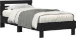 vidaXL ágykeret LED világítással fekete tölgy 90x190 cm összeszerelt fa (863807) (863807)