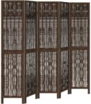 vidaXL 5 paneles sötétbarna tömör császárfa térelválasztó (358662) (358662)