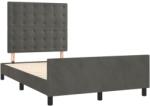 vidaXL sötétszürke bársony ágykeret fejtámlával 120 x 190 cm (3270603) (3270603)