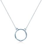 SAVICKI Colier cerc din aur alb 585 cu diamant alb 0.1 ct 42 cm