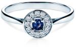 SAVICKI Inel de logodnă Savicki: aur alb, safir, diamante - savicki - 3 990,00 RON