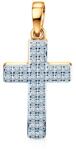 SAVICKI Pandantiv cruce SAVICKI: aur bicolor, diamante - savicki - 5 083,00 RON