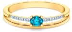 SAVICKI Inel de logodnă SAVICKI: aur bicolor, topaz albastru, diamante