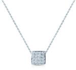 SAVICKI Colier pătrat din aur alb 585 cu diamante albe 0.08 ct 42 cm