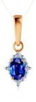 SAVICKI Pandantiv Savicki: aur bicolor, safir albastru, diamante - savicki - 1 390,00 RON