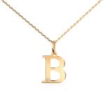 SAVICKI Colier litera B din aur 585 cu diamant 0.04ct 45 cm