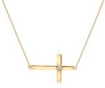 SAVICKI Colier cruciuliță din aur 585 cu diamant alb 0.005 ct 42 cm