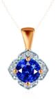 SAVICKI Pandantiv Savicki: aur bicolor, safir albastru, diamante - savicki - 1 516,00 RON