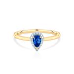 SAVICKI Inel de logodnă SAVICKI: aur bicolor, safir albastru, diamante - savicki - 3 647,00 RON