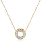 SAVICKI Colier cerc din aur 585 cu diamant alb 0.06 ct 42 cm