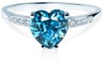 SAVICKI Inel de logodnă Savicki: aur alb, topaz, diamante - savicki - 3 557,00 RON