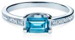 SAVICKI Inel de logodnă Savicki: aur alb, topaz, diamante - savicki - 3 621,00 RON
