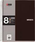  Spirálfüzet MIQUELRIUS 200 lap, színregiszteres, 8 részes, A/4-es vonalas, fekete