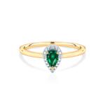 SAVICKI Inel de logodnă SAVICKI: aur bicolor, smarald, diamante - savicki - 4 167,00 RON