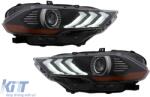 KITT Specials LED Headlights suitable for Ford Mustang VI Facelift (2018-2022) Black Dynamic Turning Lights RGB DRL (HLFMUFLRGB)